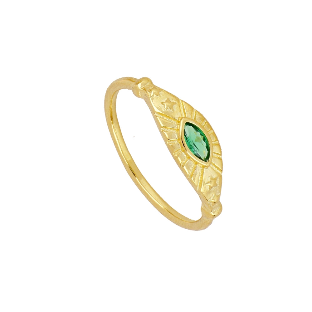 Anillo Lagrima Esmeralda