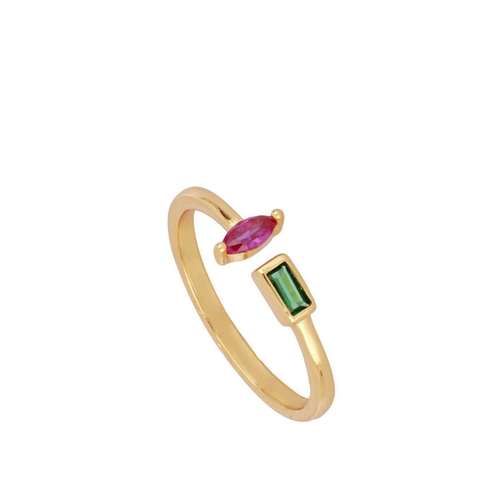 Anillo Rubi y Trumalina Verde
