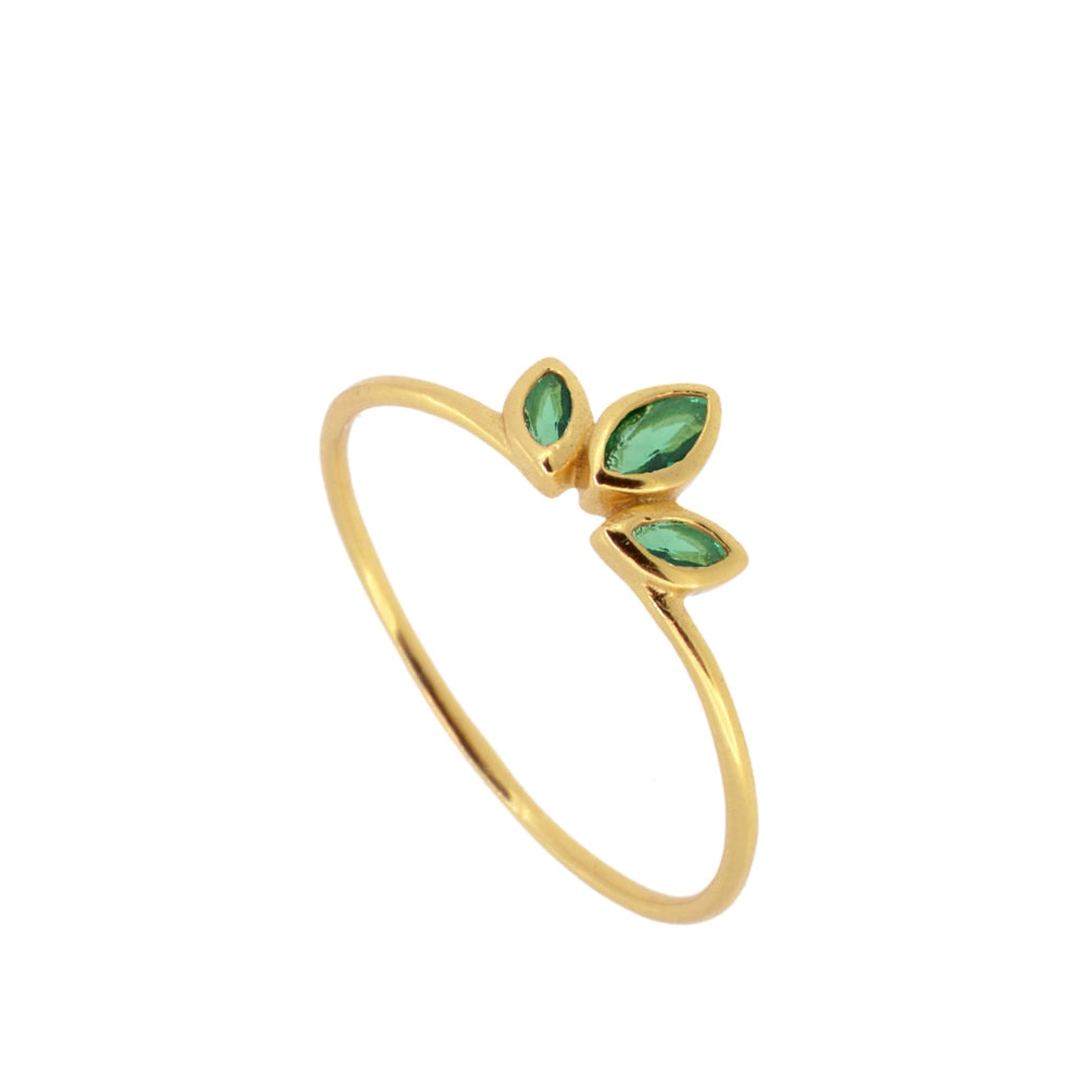 Anillo Hojas Esmeralda