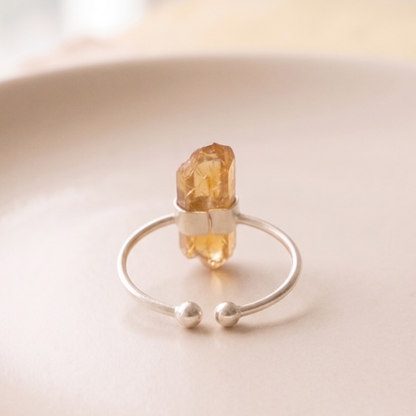 Anillo ajustable con Cristal en bruto