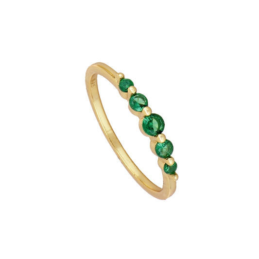 Anillo Cinco Circulos Esmeralda
