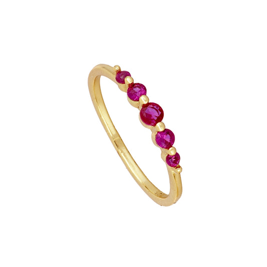 Anillo Cinco Circulos Rubi