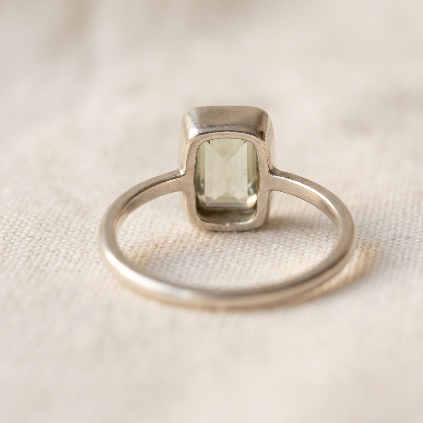 Anillo Prasiolita Facetado