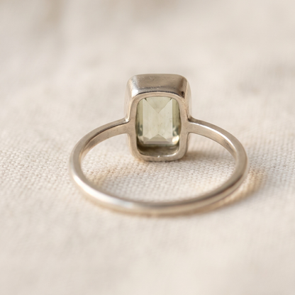 Anillo Prasiolita Facetado