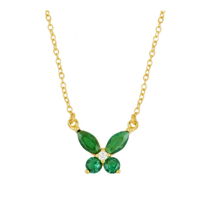 Collar con colgante de mariposa verde esmeralda – joyería artesanal de El Born, Barcelona
