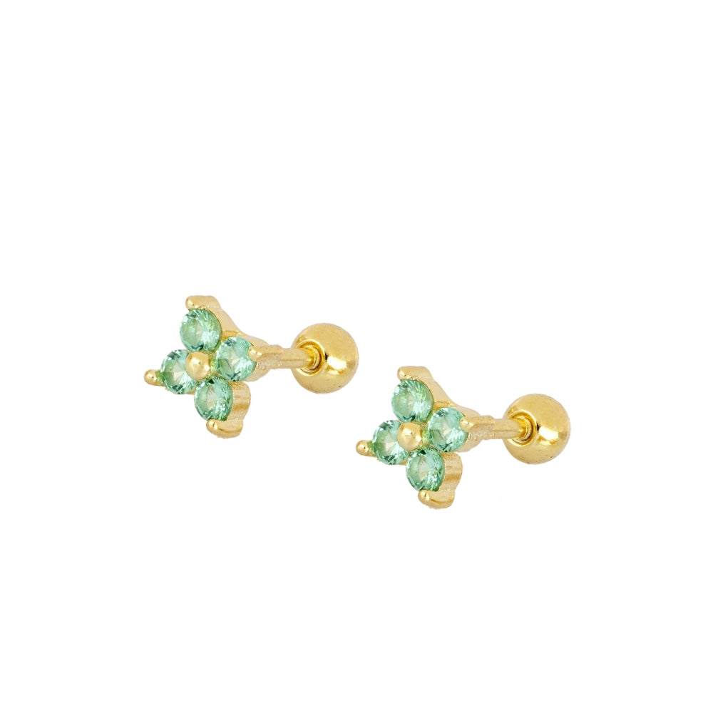 Pendientes Flor Cuatro Pétalos