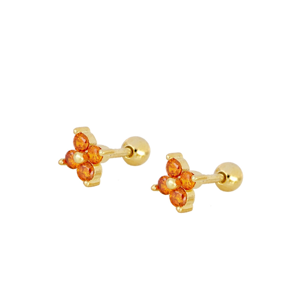 Pendientes Flor Cuatro Pétalos
