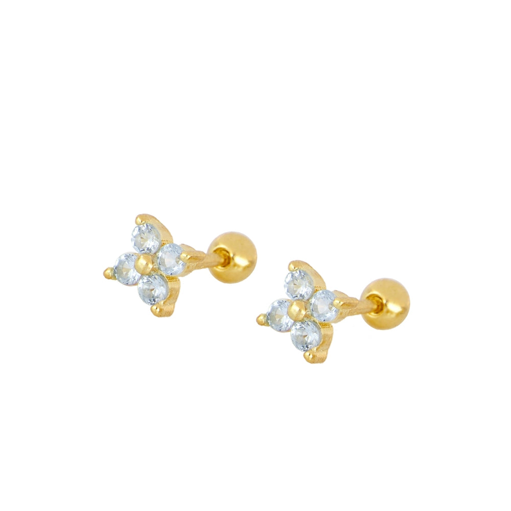 Pendientes Flor Cuatro Pétalos
