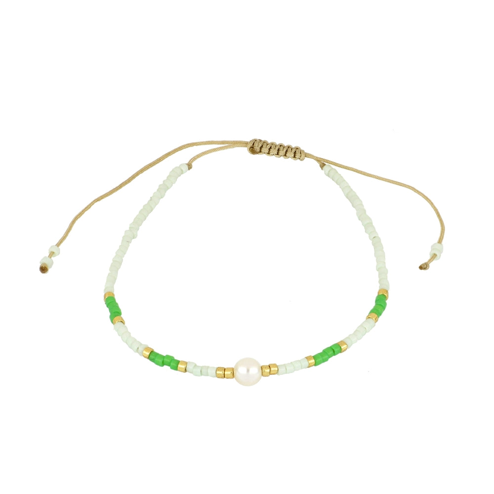Pulsera de perlas naturales ajustable – hecho a mano en Barcelona